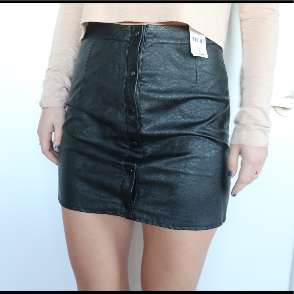 Black leather skirt